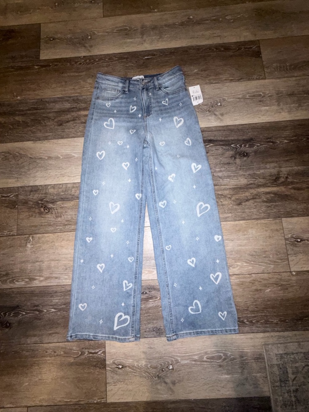 Girls Heart Patterned Jeans NWT Size